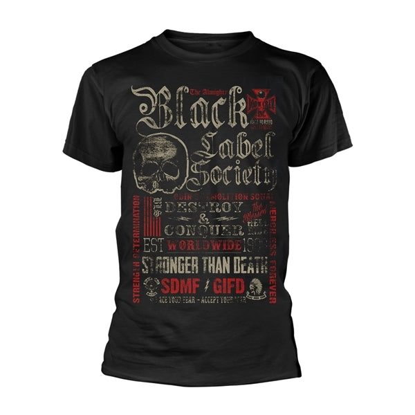 BLACK LABEL SOCIETY - DESTROY & CONQU - tshirt - T Shirt - Size L