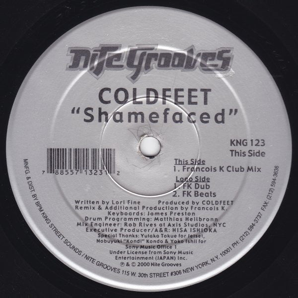 Coldfeet - Shamefaced - Used Vinyl Record 12"