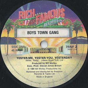 Boys Town Gang - Yester-Me, Yester-You, Yesterday - Used Vinyl Record