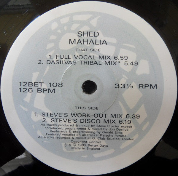 Shed - Mahalia (In That Morning) - Used Vinyl Record 12"