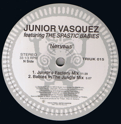 Junior Vasquez - Nervaas - Used Vinyl Record 12"