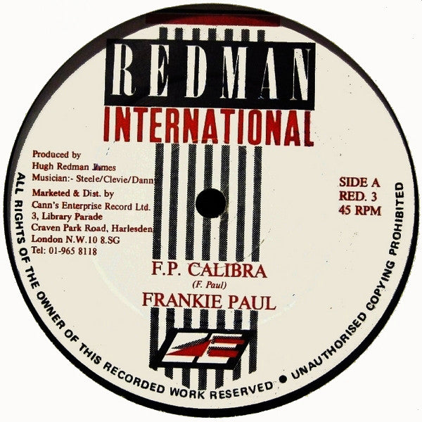 Frankie Paul - F.P. Calibra - Used Vinyl Record 12"