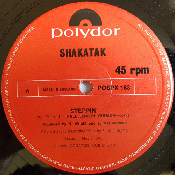Shakatak - Steppin' - Used Vinyl Record 12"