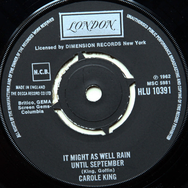 Carole King - It Might As Well Rain Until September - Used Vinyl Rec