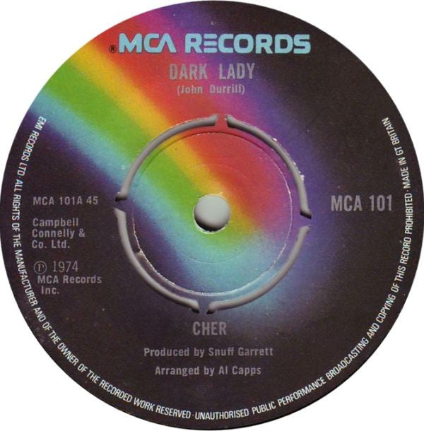 Cher - Dark Lady - Used Vinyl Record 7"