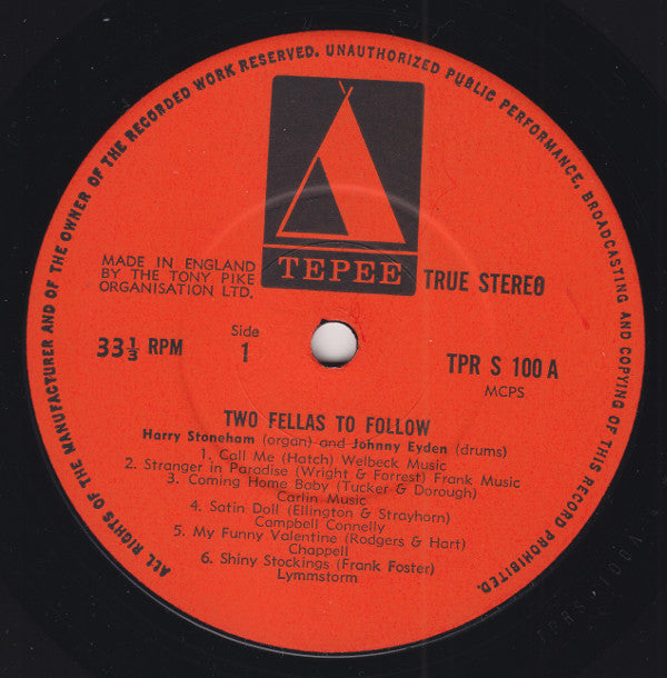 Harry Stoneham - Two Fellas To Follow - Used Vinyl Record