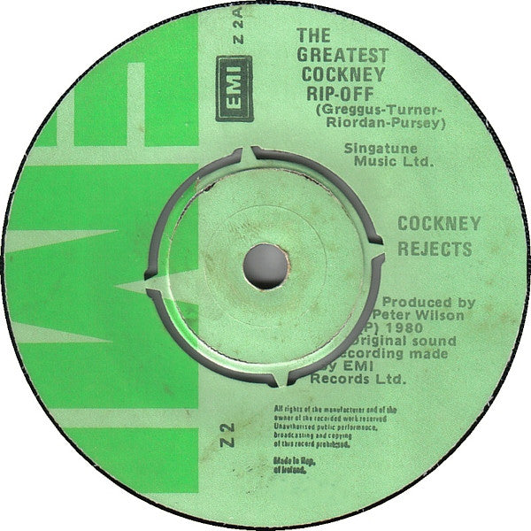 Cockney Rejects - Greatest Cockney Rip-off - Used Vinyl Record 7"