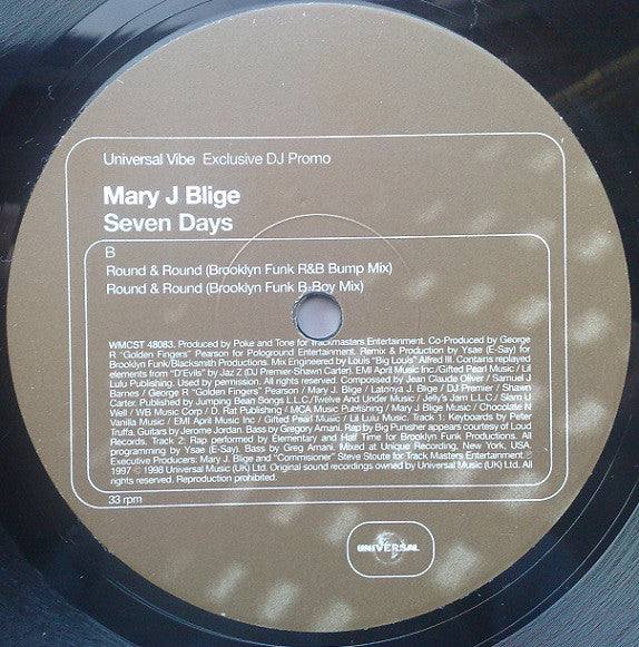 Mary J. Blige - Seven Days - Used Vinyl Record 12"