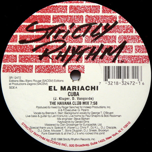 El Mariachi - Cuba - Used Vinyl Record 12"