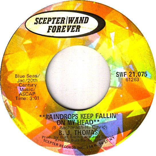 B.J. Thomas - Raindrops Keep Fallin' On My Head / (They Long To Be) C