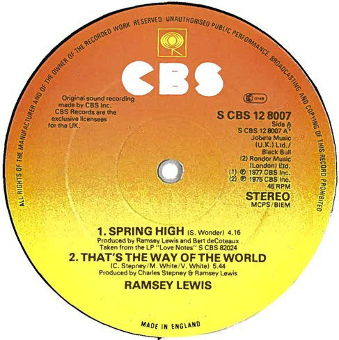 Ramsey Lewis - Spring High - Used Vinyl Record 12"