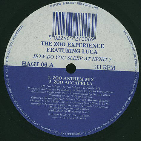 Zoo Experience - How Do You Sleep At Night? - Used Vinyl Record 12"