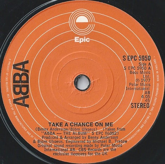ABBA - Take A Chance On Me - Used Vinyl Record 7"