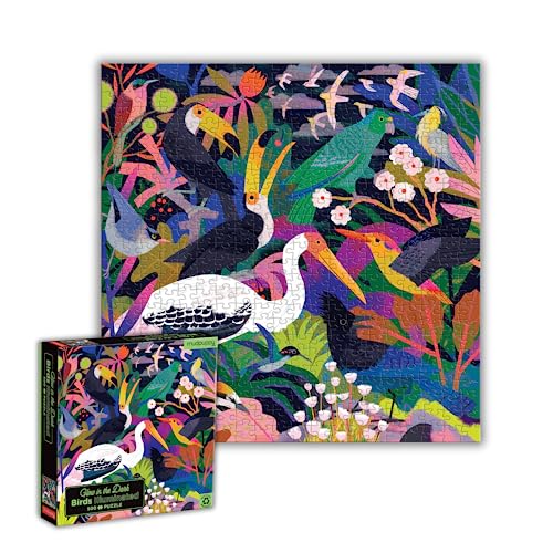 Mudpuppy - Birds Illuminated 500 Piece Glow in the Dark Puzzle - New J