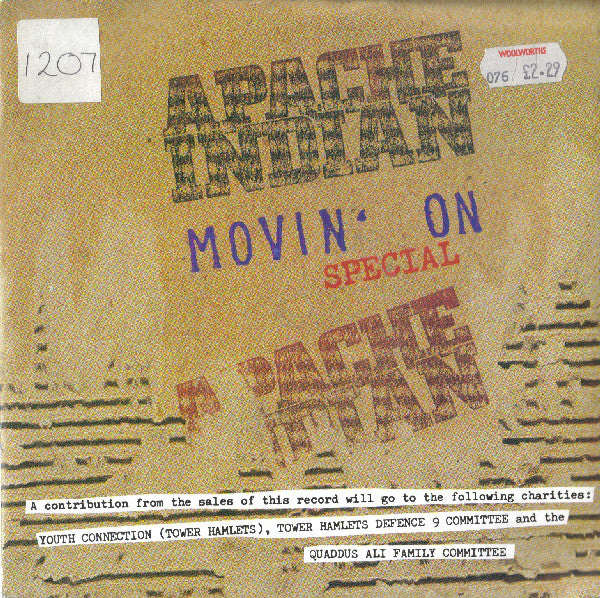 Apache Indian - Movin' On - Used Vinyl Record 7"