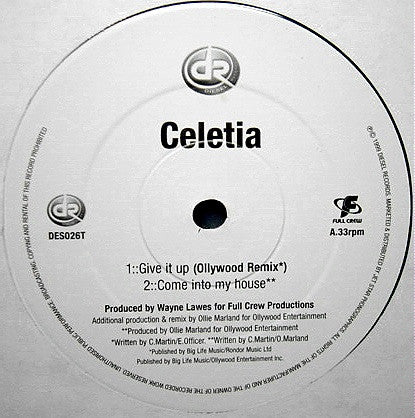 Celetia - Give It Up - Used Vinyl Record 12"