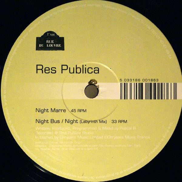 Res Publica - Night Marre - Used Vinyl Record 12"