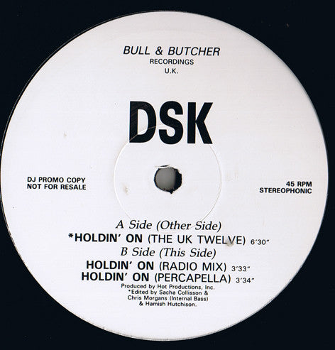 DSK - Holdin' On - Used Vinyl Record 12"