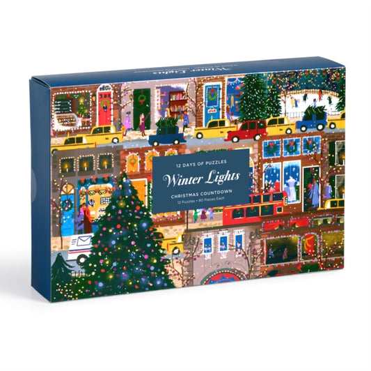 Galison - Joy Laforme Winter Lights 12 Days of Puzzles Holiday Countdo