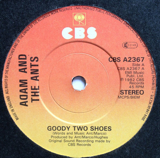 Adam And The Ants - Goody Two Shoes - Used Vinyl Record 7"