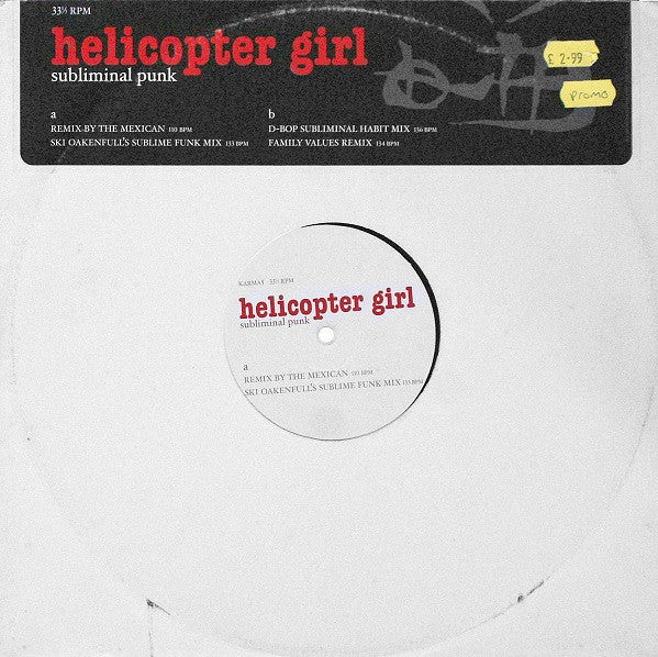 Helicopter Girl - Subliminal Punk - Used Vinyl Record 12"