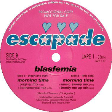 Blasfemia - Morning Time - Used Vinyl Record 12"