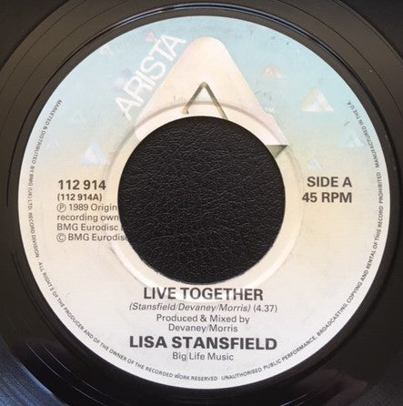 Lisa Stansfield - Live Together (New Version) - Used Vinyl Record 7"
