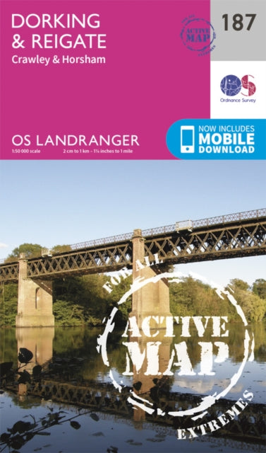 Ordnance Survey - Dorking, Reigate & Crawley : 187 - Map