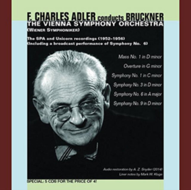 Anton Bruckner - F. Charles Adler Conducts Bruckner - CD