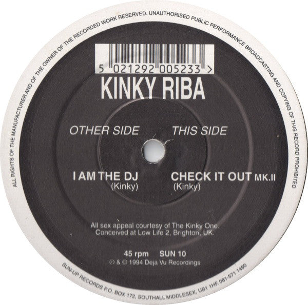 Kinky Riba - I Am The DJ / Check It Out (MK.II) - Used Vinyl Record 1