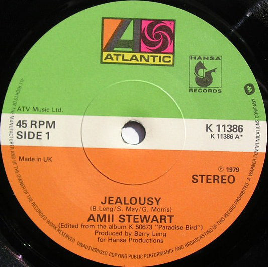 Amii Stewart - Jealousy - Used Vinyl Record 7"