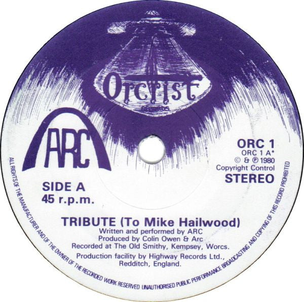 ARC - Tribute (To Mike Hailwood) / For My Next Kick - Used Vinyl Reco