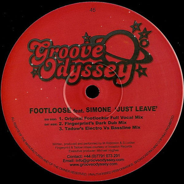 Footloose - Just Leave - New Vinyl Record 12"