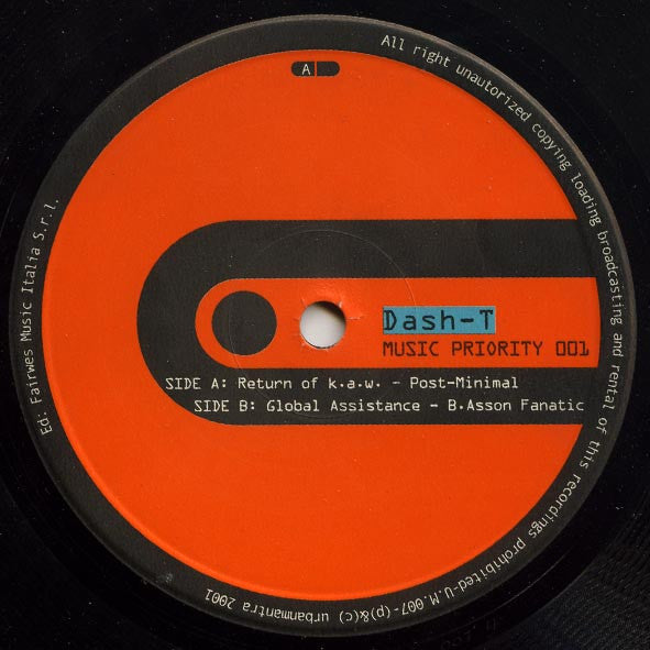 Dash-T - Music Priority 001 - New Vinyl Record 12"
