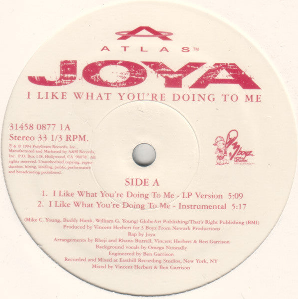 Joya - I Like What You're Doing To Me - Used Vinyl Record 12"
