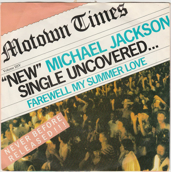 Michael Jackson - Farewell My Summer Love - Used Vinyl Record 7"