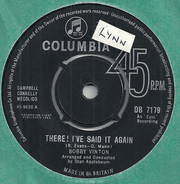 Bobby Vinton - re! I've Said It Again - Used Vinyl Record 7"