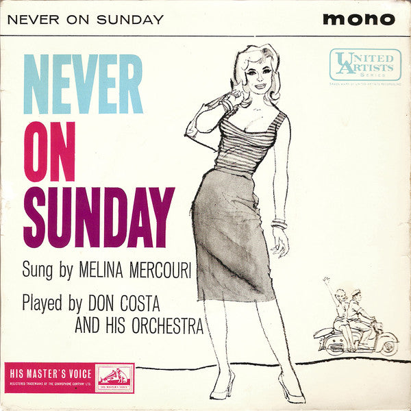Melina Mercouri - Never On Sunday - Used Vinyl Record 7"