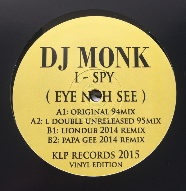 DJ Monk - I Spy (Eye Nuh See) - New Vinyl Record 12"