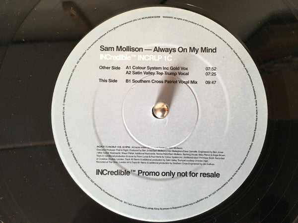 Sam Mollison - Always On My Mind - Used Vinyl Record 12"