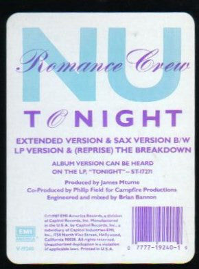 Nu Romance Crew - Tonight - Used Vinyl Record 12"