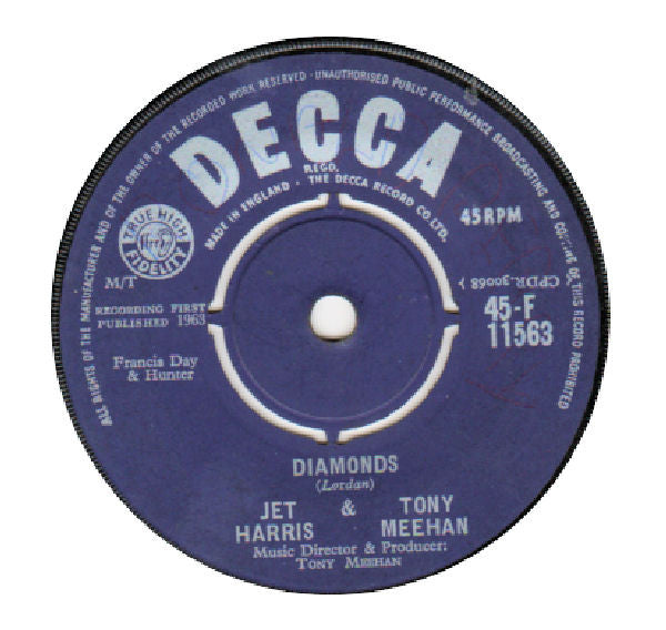 Jet Harris And Tony - Diamonds - Used Vinyl Record 7"