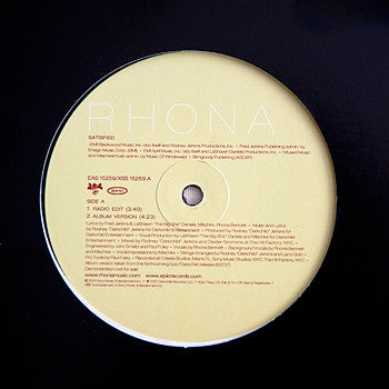 Rhona - Satisfied - Used Vinyl Record 12"