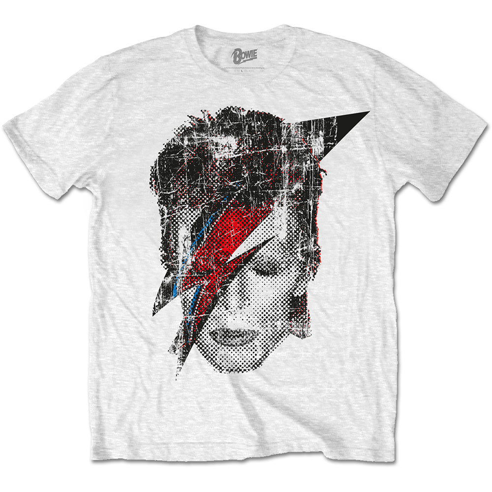 David Bowie - tshirt - Unisex - Short Sleeves - Halftone Flash - Large