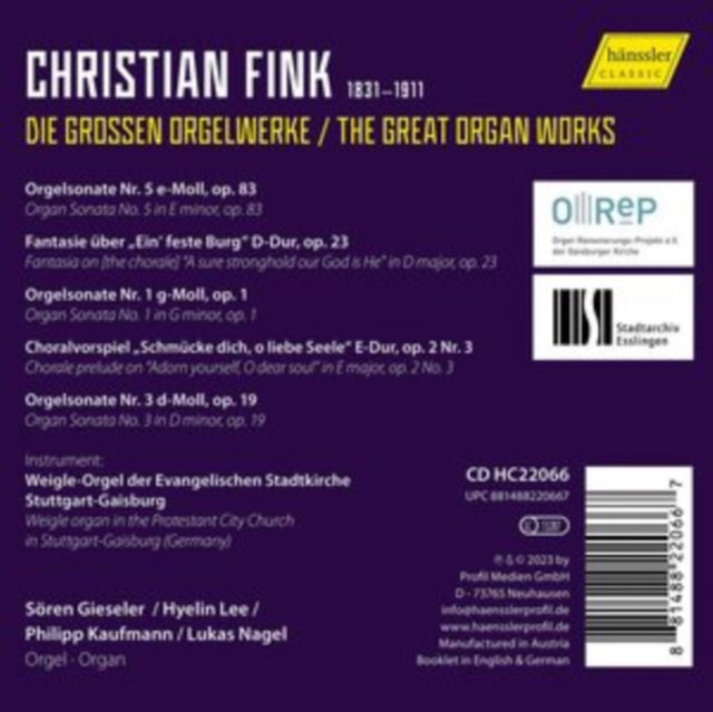 SOREN GIESELER; HYEL - CHRISTIAN FINK THE GREAT ORGA - CD