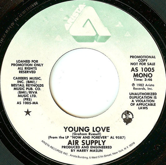Air Supply - Young Love - Used Vinyl Record 7"