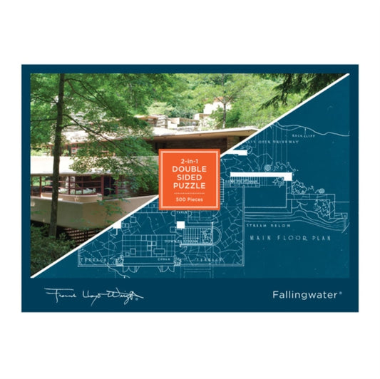 Frank Lloyd Wright Fallingwater 2-sided 500 Piece Puzzle - New Jigsaw