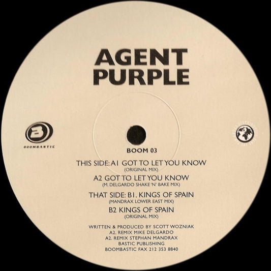 Agent Purple - Got To Let You Know / Kings Of Spain - Used Vinyl Reco
