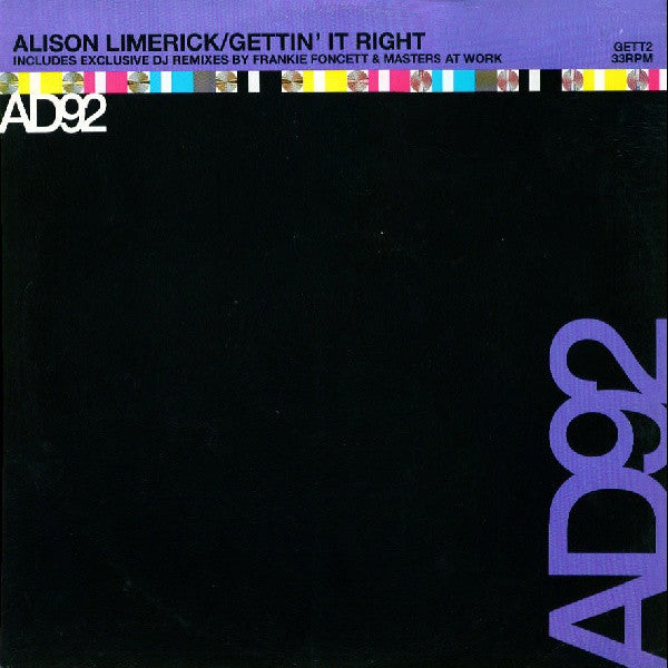 Alison Limerick - Gettin' It Right - Used Vinyl Record 12"
