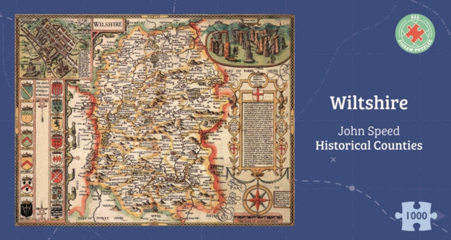 Wiltshire Historical 1610 Map 1000 Piece Puzzle - Paperback